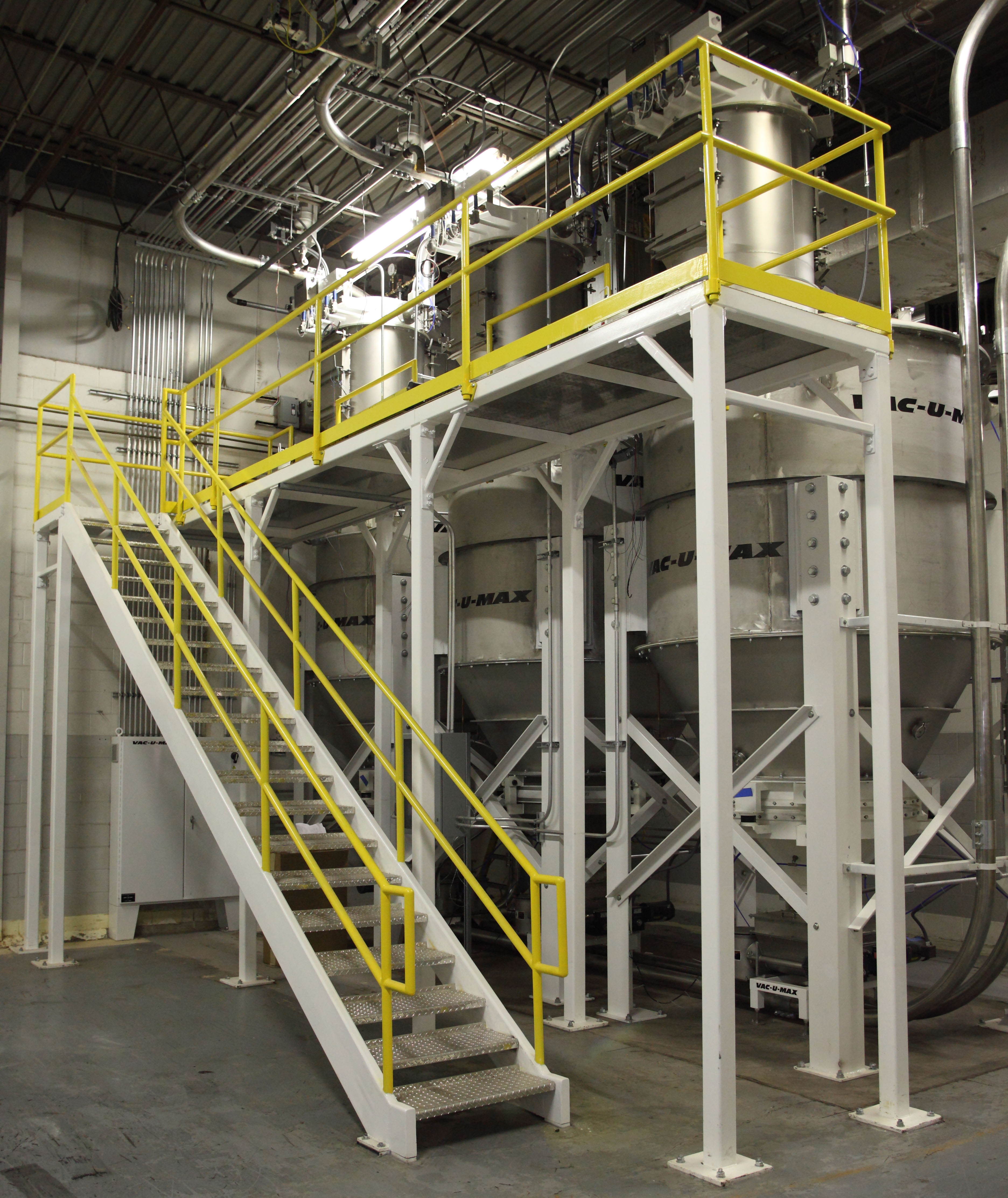 VAC-U-MAX Vacuum Conveying System Complete with Mezzanine