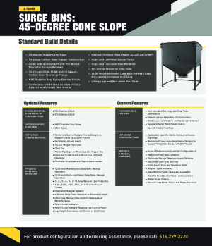 Brochure: Surge Bins: 45 Degree Cone Slope