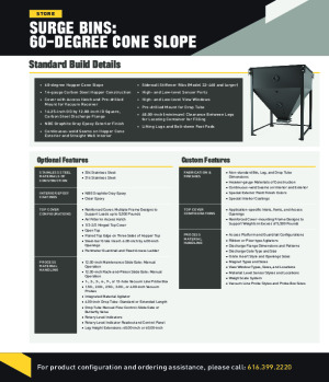 Brochure: Surge Bins: 60 Degree Cone Slope