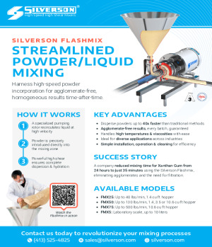 Silverson Flashmix Powder/Liquid Mixer - Product Info Sheet