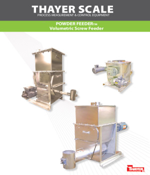 Thayer Scale Powder Feeder Volumetric Screw Feeder